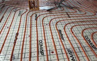 chauffage par le sol réalisation Water Warming